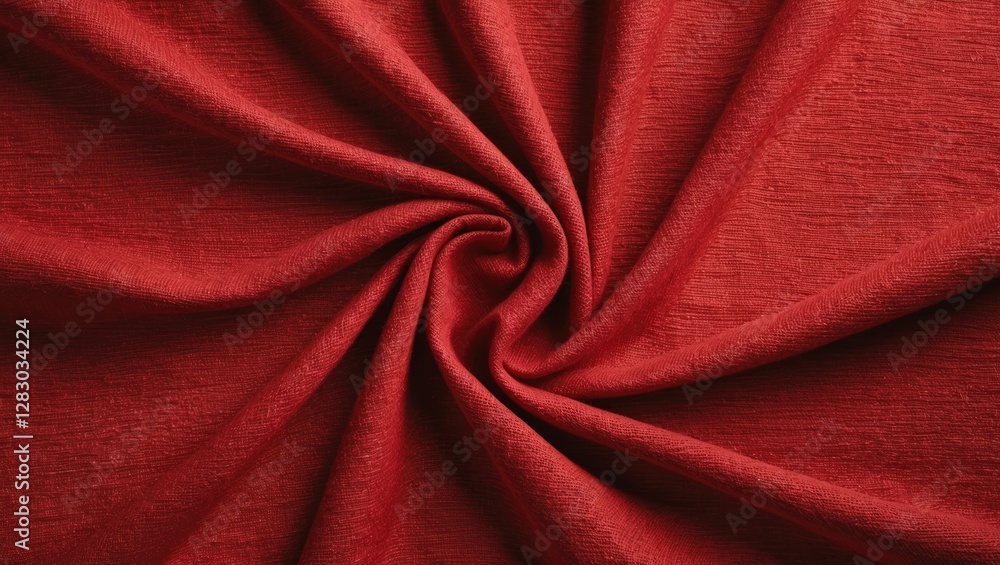 Poster red textured fabric in spiral shape with smooth surface and rich color detail suitable for textiles 