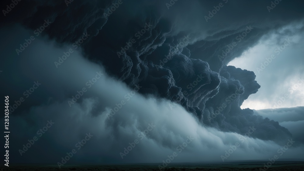 Aufkleber dramatic storm clouds gathering with dark overcast skies creating an ominous natural backdrop for we