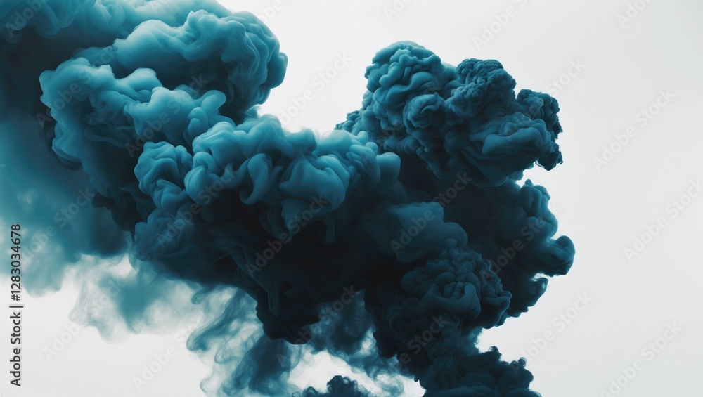 Poster vibrant blue smoke swirls on a light background creating a dramatic and artistic atmosphere for vari