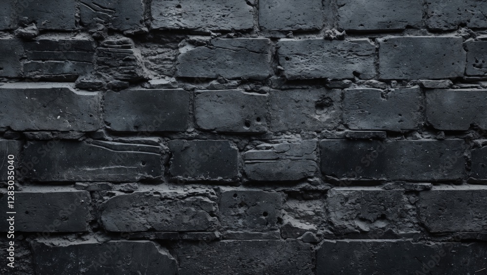 Poster dark textured brick wall background with a rough cement finish for design and architectural applicat