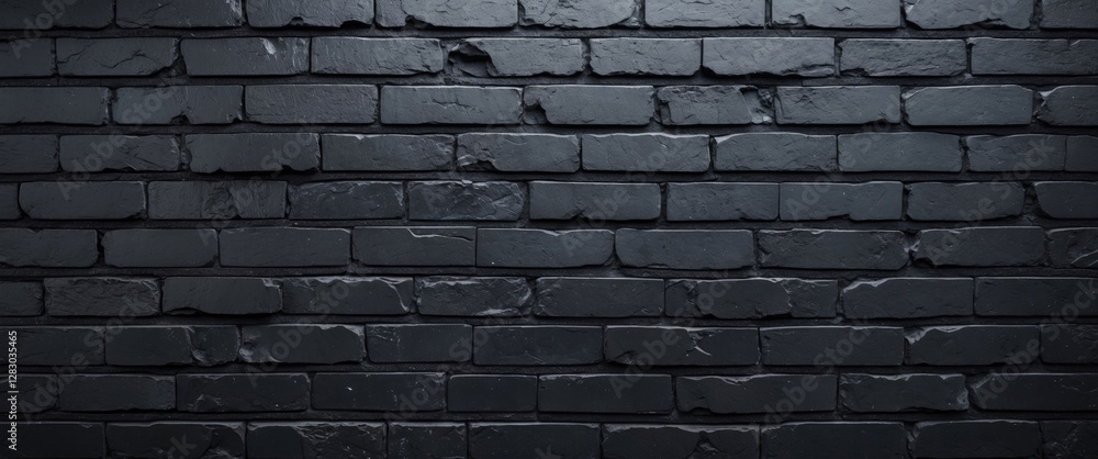 Poster textured black brick wall backdrop for architectural design or creative projects featuring a deep da