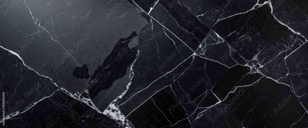 Poster elegant black marble texture with contrasting white veins ideal for luxury design backgrounds and ar