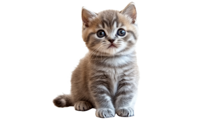 Cute kitten posing with curious expression