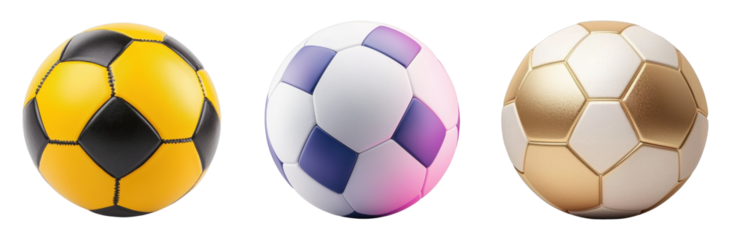 Stylish soccer balls with unique designs and colors