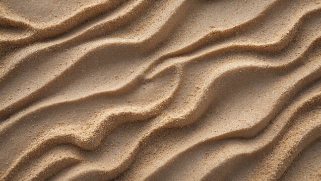 Sand texture with wave patterns creating a natural abstract background in a close-up view of fine grains of sand - Powered by Adobe