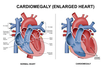 Cardiomegaly (Enlarged Heart) Heart Illustration