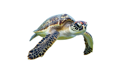 Sea turtle swimming gracefully in clear water