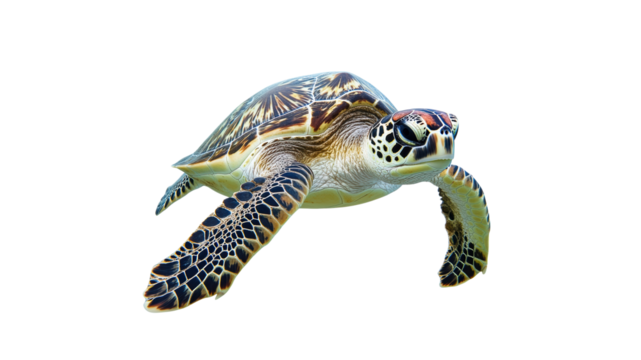 Sea turtle swimming gracefully in clear water