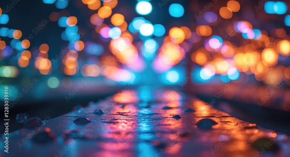 Aufkleber vibrant abstract bokeh background with colorful blurred lights creating a dreamy atmosphere perfect 