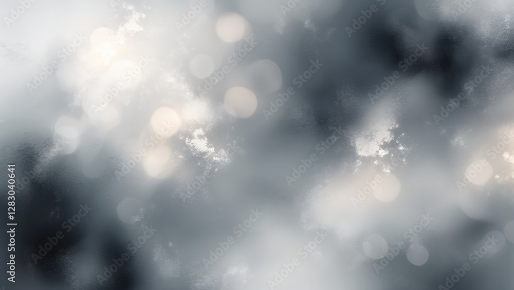 Poster abstract gray and white bokeh background soft blurred lights with diffused texture for graphic desig