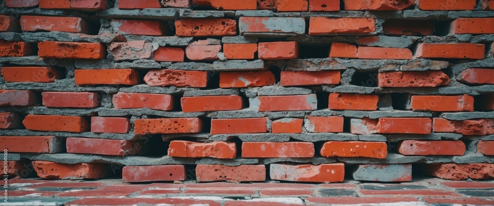 Poster textured brick wall featuring red and gray bricks in a rustic design ideal for architectural and int