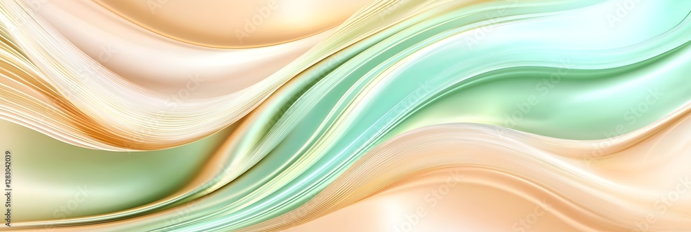 Poster a wave pattern with a green background
