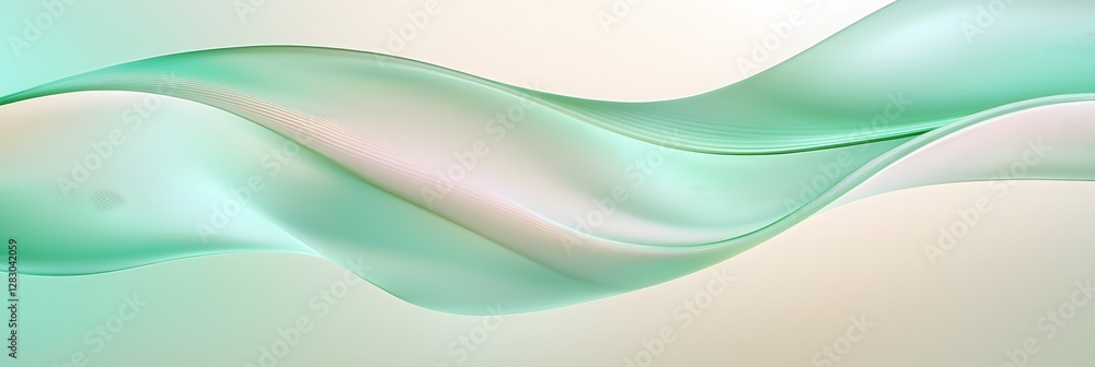 Poster a wave pattern with a green background