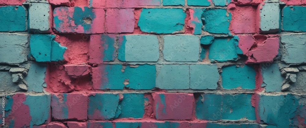 Aufkleber vintage cement wall texture with colorful paint patterns highlighting an abstract and artistic backg