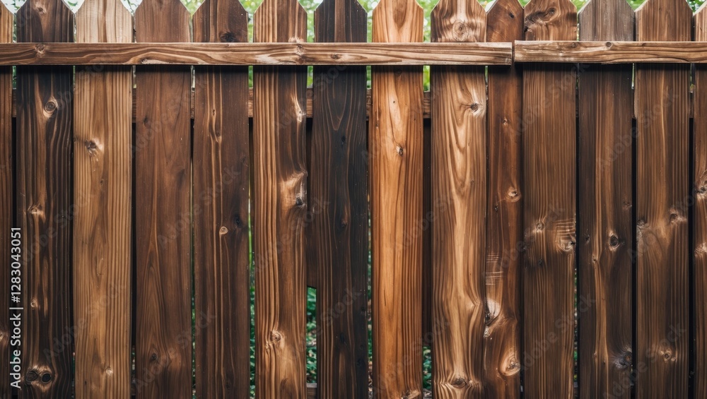 Aufkleber textured close-up of a rustic brown wooden fence showcasing natural wood grain and variations in col
