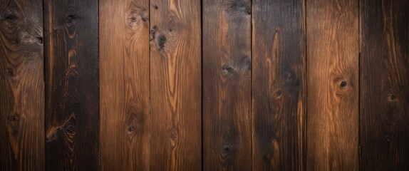 Obraz premium Rich brown wood texture background ideal for rustic designs and natural themes. Perfect for adding warmth and depth to any project.