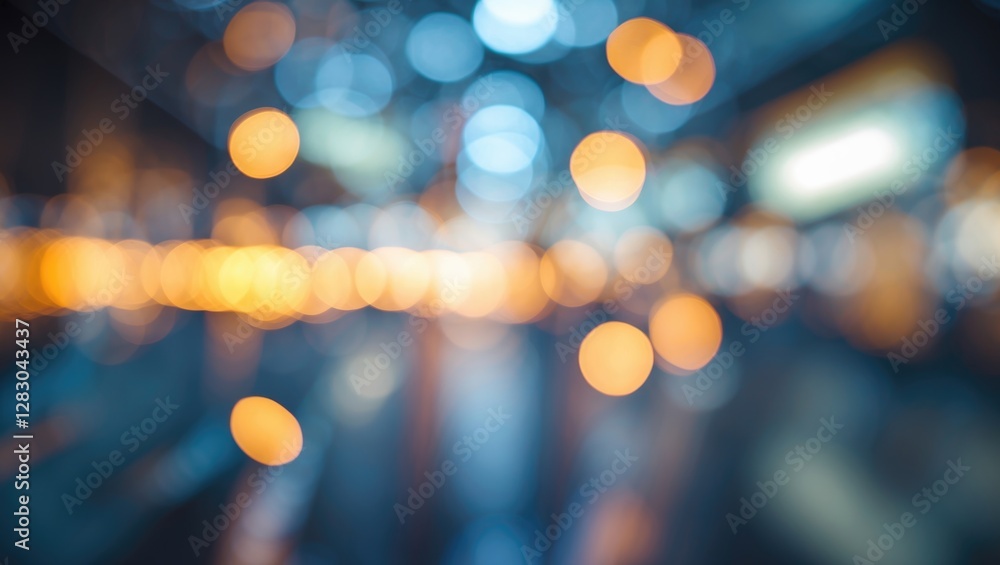Poster abstract blurred background with circular bokeh lights in various colors and soft focus pattern in m