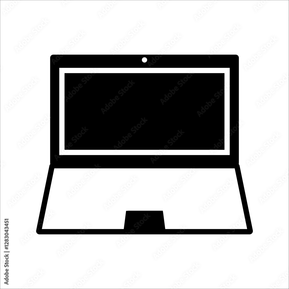 Poster laptop icons set. computer notebook icons on white background
