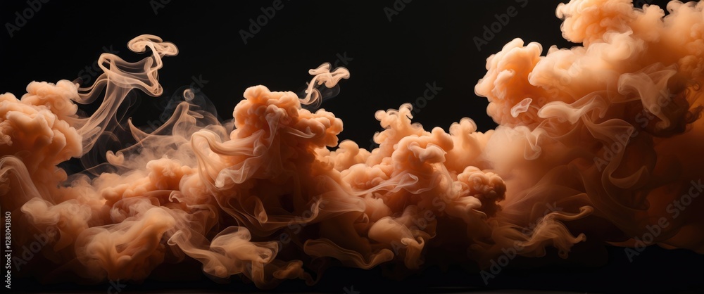Poster brown abstract smoke waves billowing on a dark background creating a dramatic and artistic visual su
