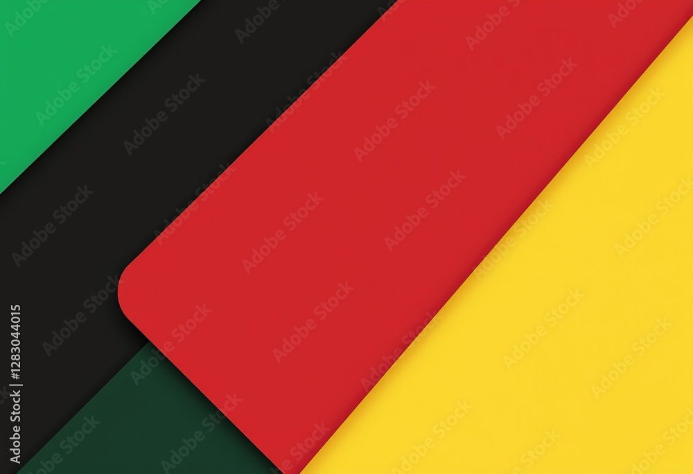Poster modern color block design: abstract vector background featuring red, green, and black color blocks i