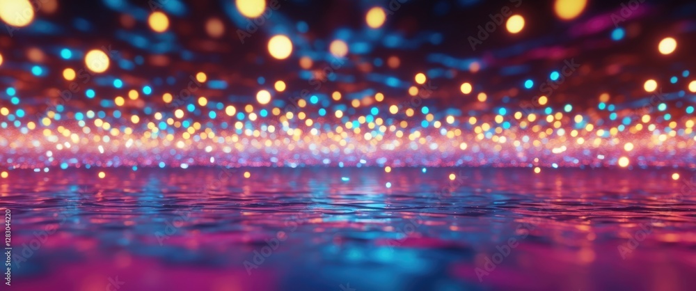 Aufkleber colorful abstract blurred lights with reflections creating a vibrant textured background suitable fo