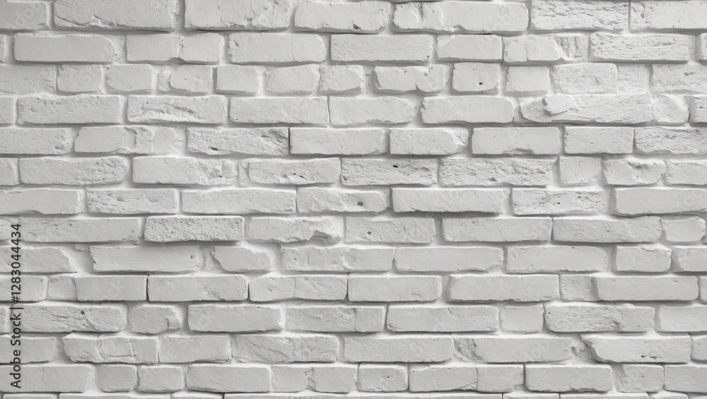 Poster white brick wall texture with uneven surface pattern in horizontal alignment suitable for background