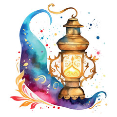 Magic Lantern Illustration Vector Watercolor Sublimation Clipart