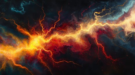 Fototapeta premium Electricity in the form of a bright, superheated discharge that occurs in the atmosphere, often accompanying thunder and storms.