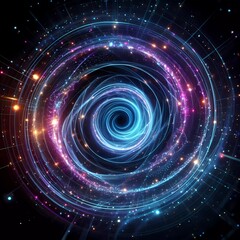 Futuristic fractal abstract digital quantum turnnelling effect deep space pattern background with sci-fi dynamic 