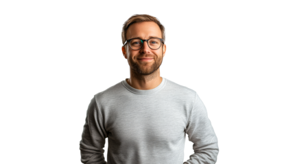 Man wearing glasses in bright setting smiling