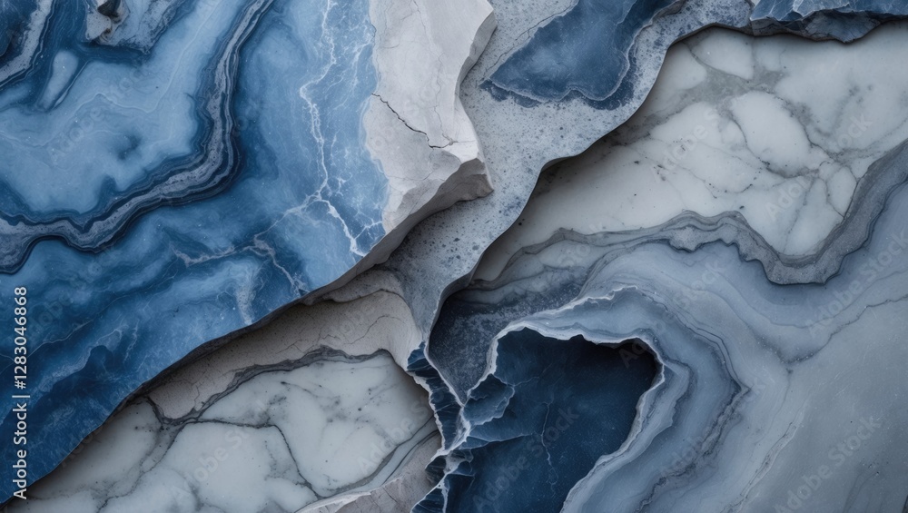 Poster blue and grey natural marble texture with intricate patterns and variations for elegant background a