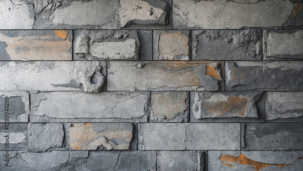 Aufkleber gray cement wall texture with rustic elements, featuring weathered stone patterns perfect for backgr