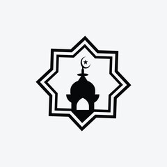 Islamic mosque logo  icon vector design.