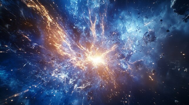 Storm with rapid flashes of light.