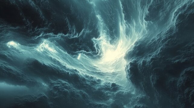 Storm with rapid flashes of light.