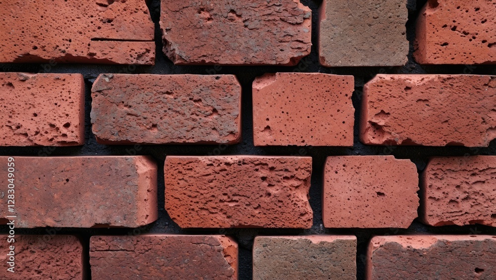 Aufkleber rustic red brick wall with varied textures and weathered surfaces ideal for backgrounds or design el