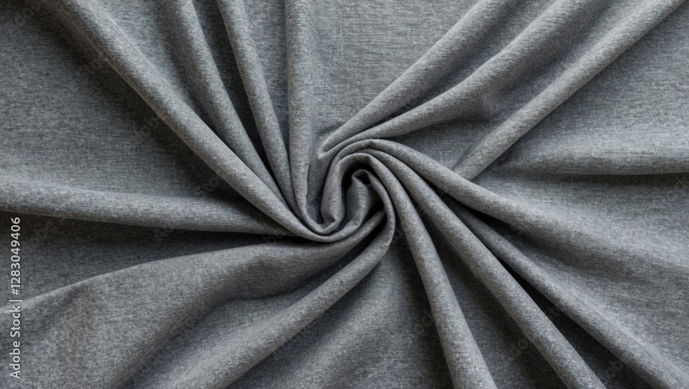 Poster gray textile fabric with swirling pattern and soft texture suitable for backgrounds or textile desig