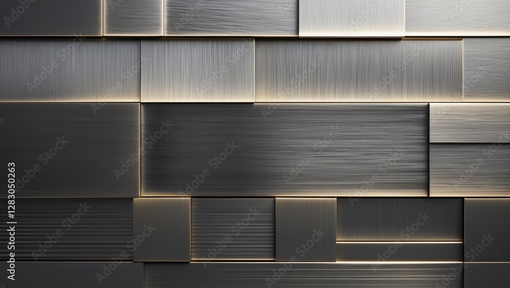 Poster abstract brushed metal texture with illuminated panels creating a modern and sleek background suitab