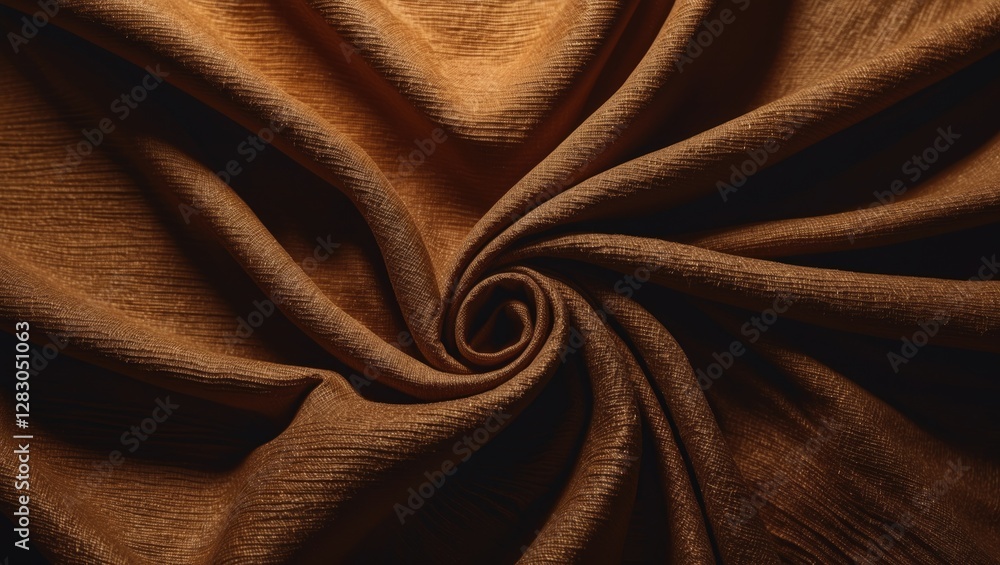 Poster elegant brown fabric texture with a swirling pattern suitable for backgrounds or textile design proj