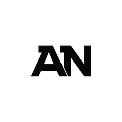 AN monogram logo design letter text name symbol monochrome logotype alphabet character simple logo