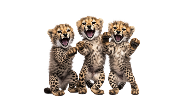 Playful cheetah cubs enjoying time together