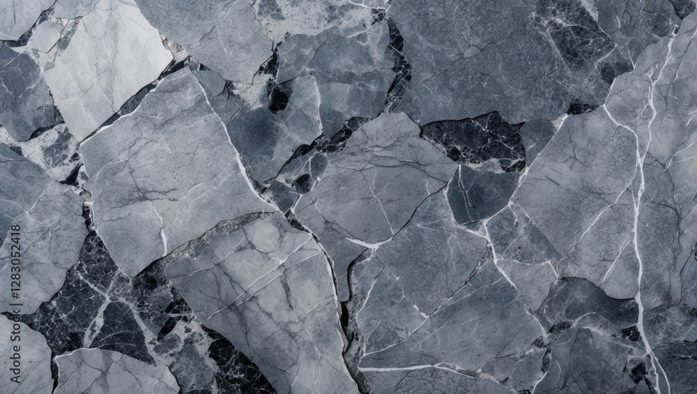 Poster dark gray marble texture with irregular patterns and veins creating a natural stone flooring or back