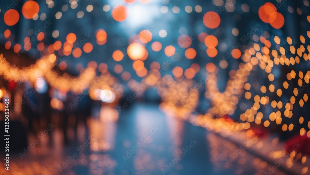 Poster festive bokeh background with soft lights creating a warm atmosphere for new year christmas and holi