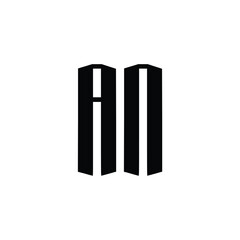AN monogram logo design letter text name symbol monochrome logotype alphabet character simple logo