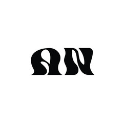 Obraz premium AN monogram logo design letter text name symbol monochrome logotype alphabet character simple logo