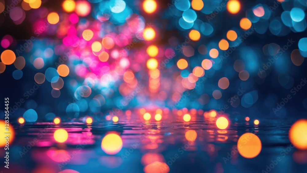 Poster colorful bokeh lights creating a dreamy atmosphere with vibrant orbs and a mesmerizing background su