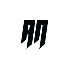 AN monogram logo design letter text name symbol monochrome logotype alphabet character simple logo