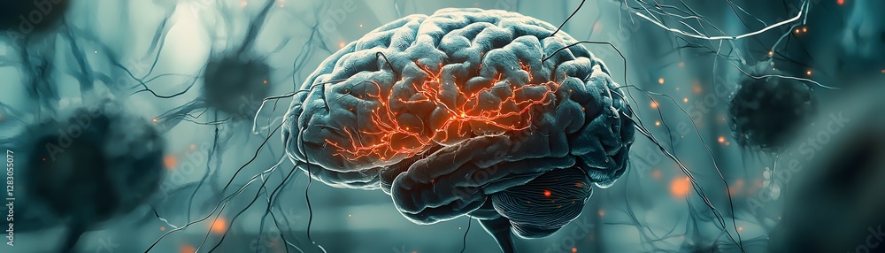 Poster ai-driven neural interfaces transforming human cognition digital realm visual art futuristic environ