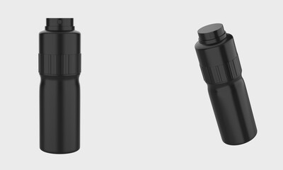 deodorant spray for women or men. mock up template of metal bottle for your design. 3d illustration	