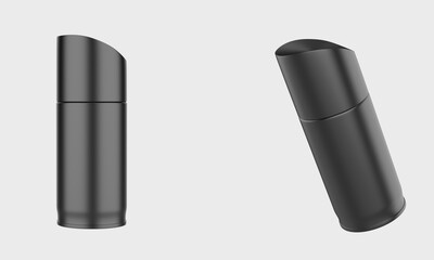 deodorant spray for women or men. mock up template of metal bottle for your design. 3d illustration	